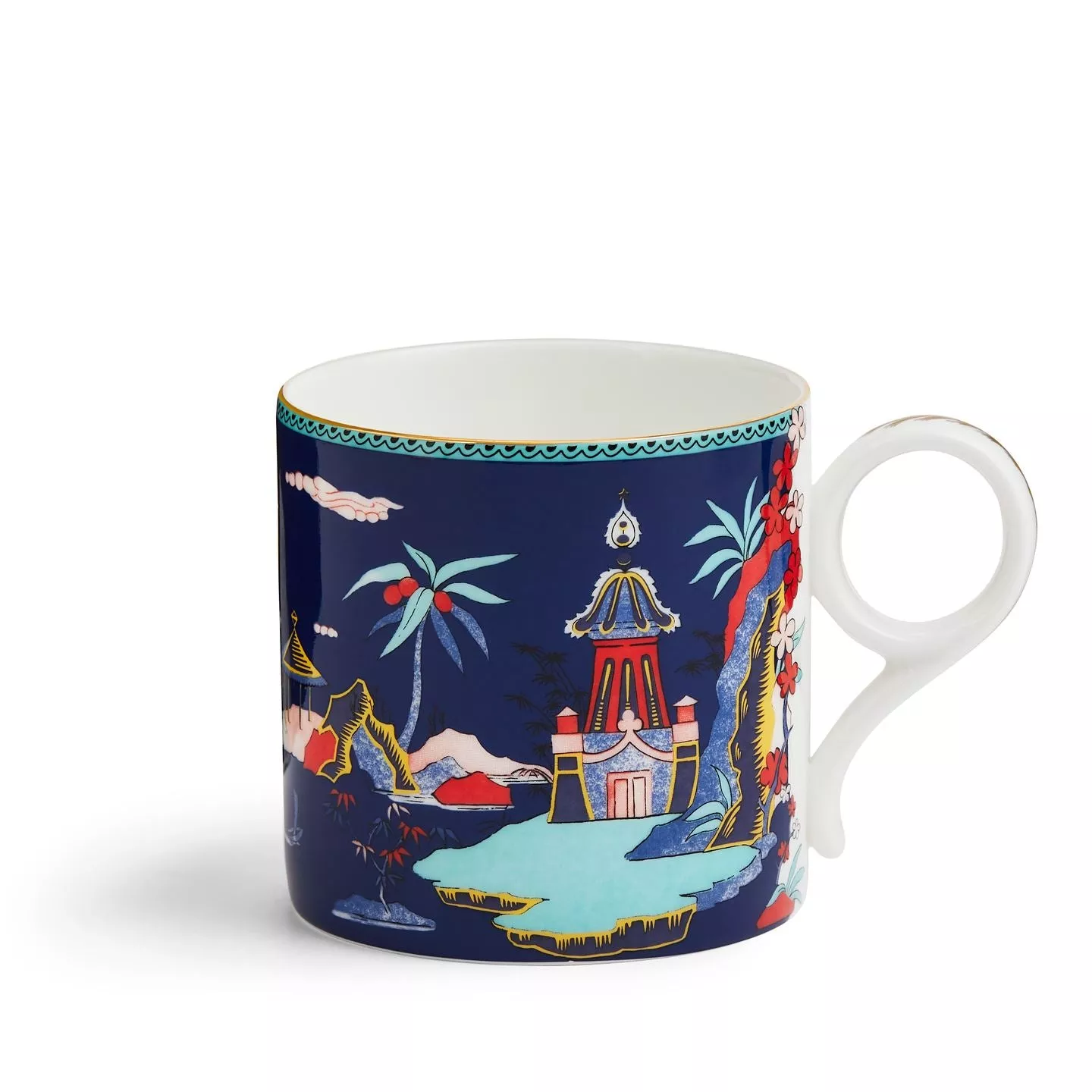 Wonderlust Large Blue Pagoda Mug