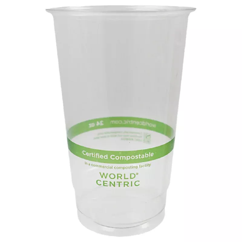 World Centric CP-CS-24 24 oz Clear Compostable Cups