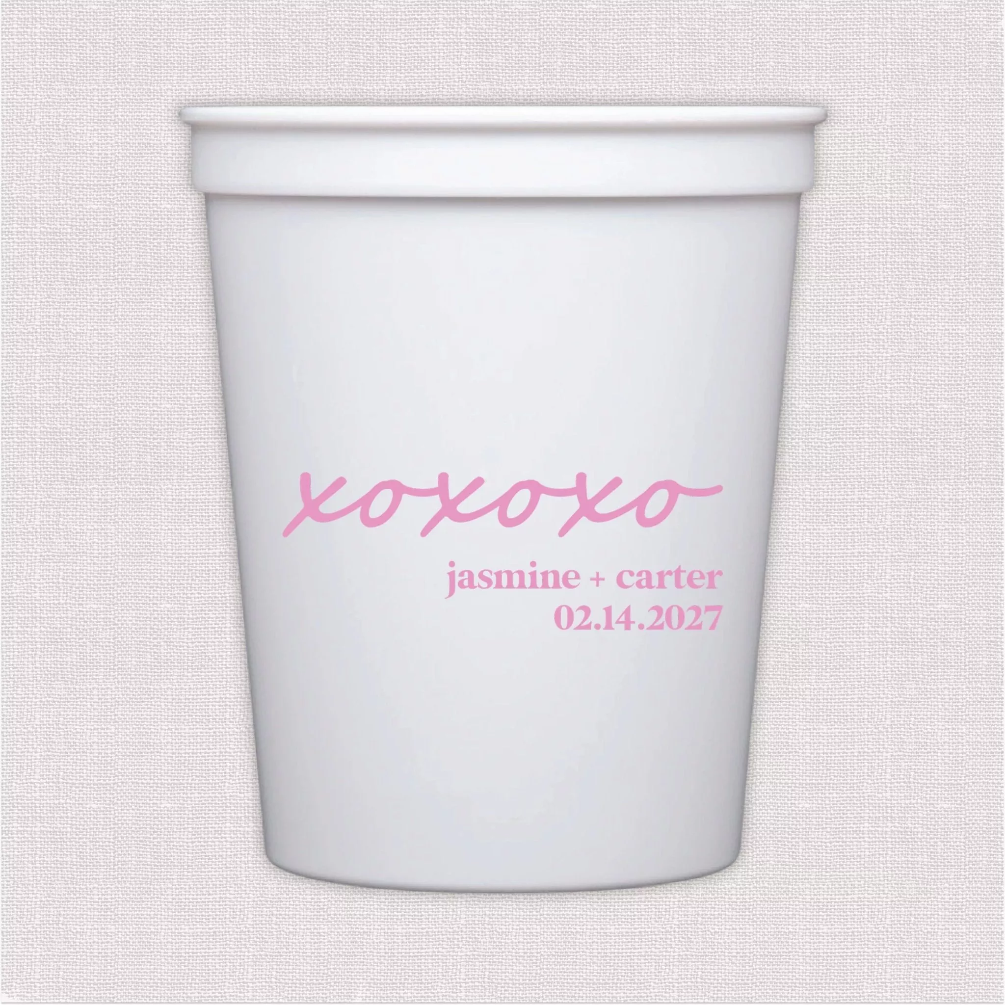 XoXo Valentine Wedding Stadium Cups