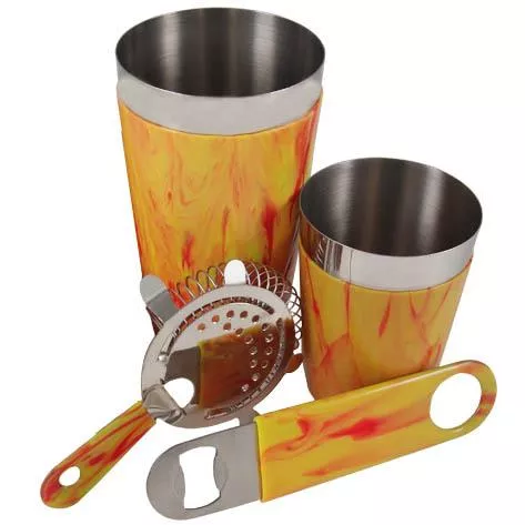 Yellow/Red Vinylworks Bar Set - 4 or 5 Piece