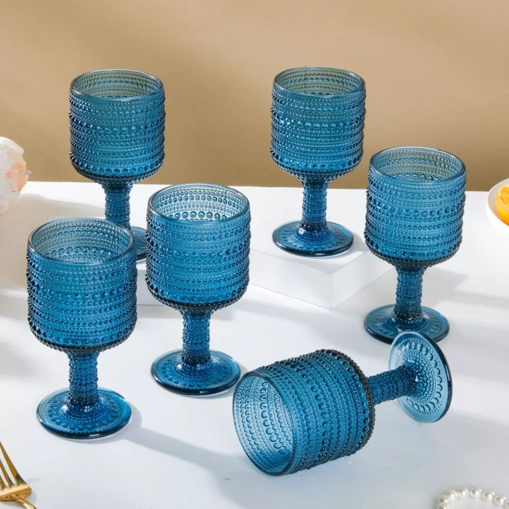 Zesty Wine Glass Blue Set Of 6 250ml