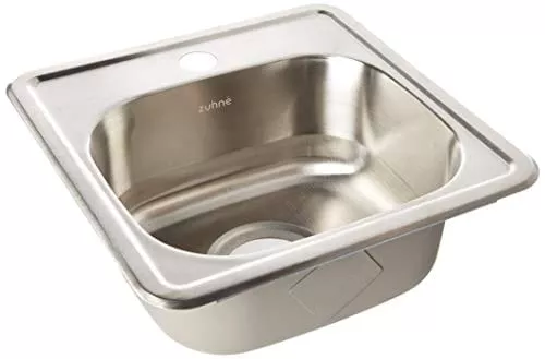 ZUHNE Drop In Kitchen, Bar and RV Stainless Steel Sink (15×15 Small Sink)